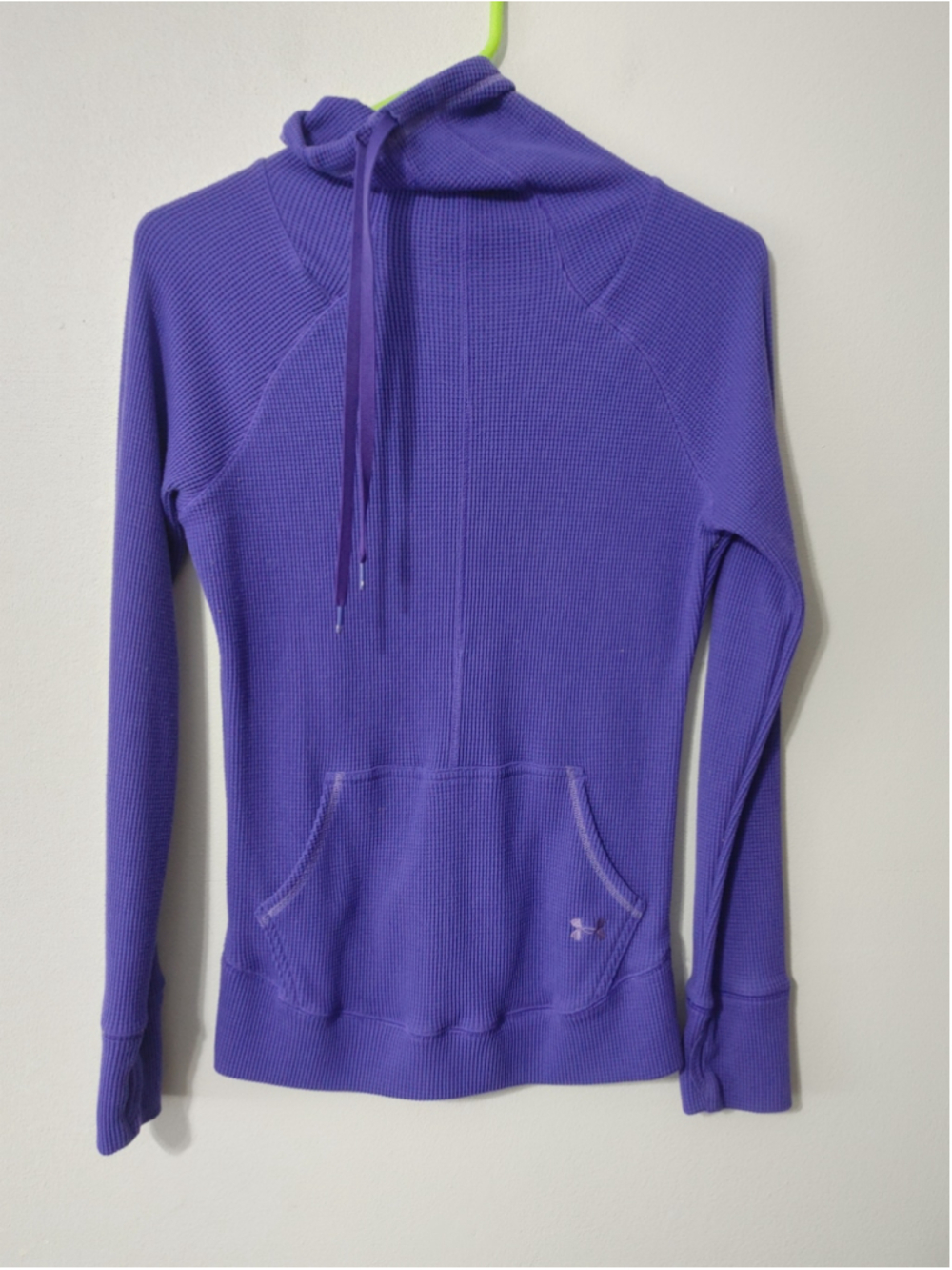 Women's Under Armour ColdGear Waffle Knit High Drawstring Neck Purple Size S (2)